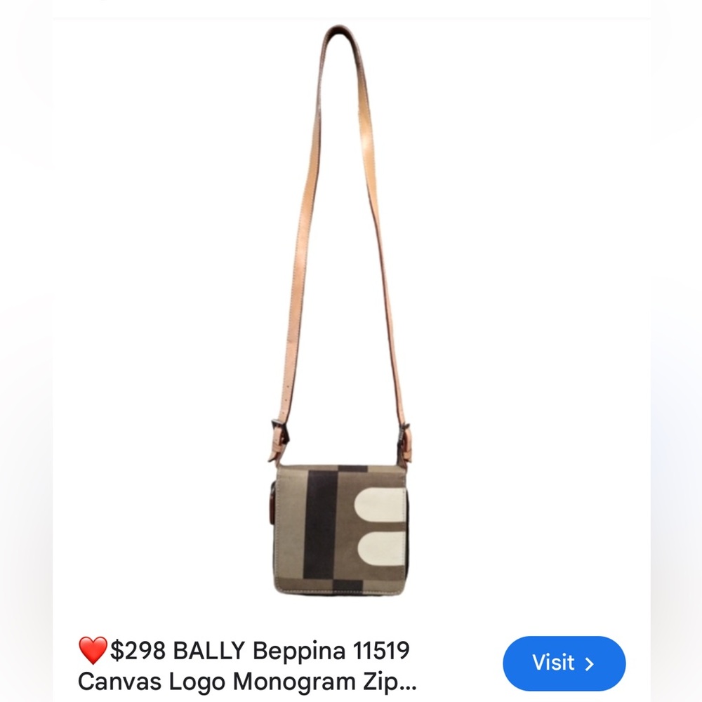 Bally Cream and Brown Crossbody Bag